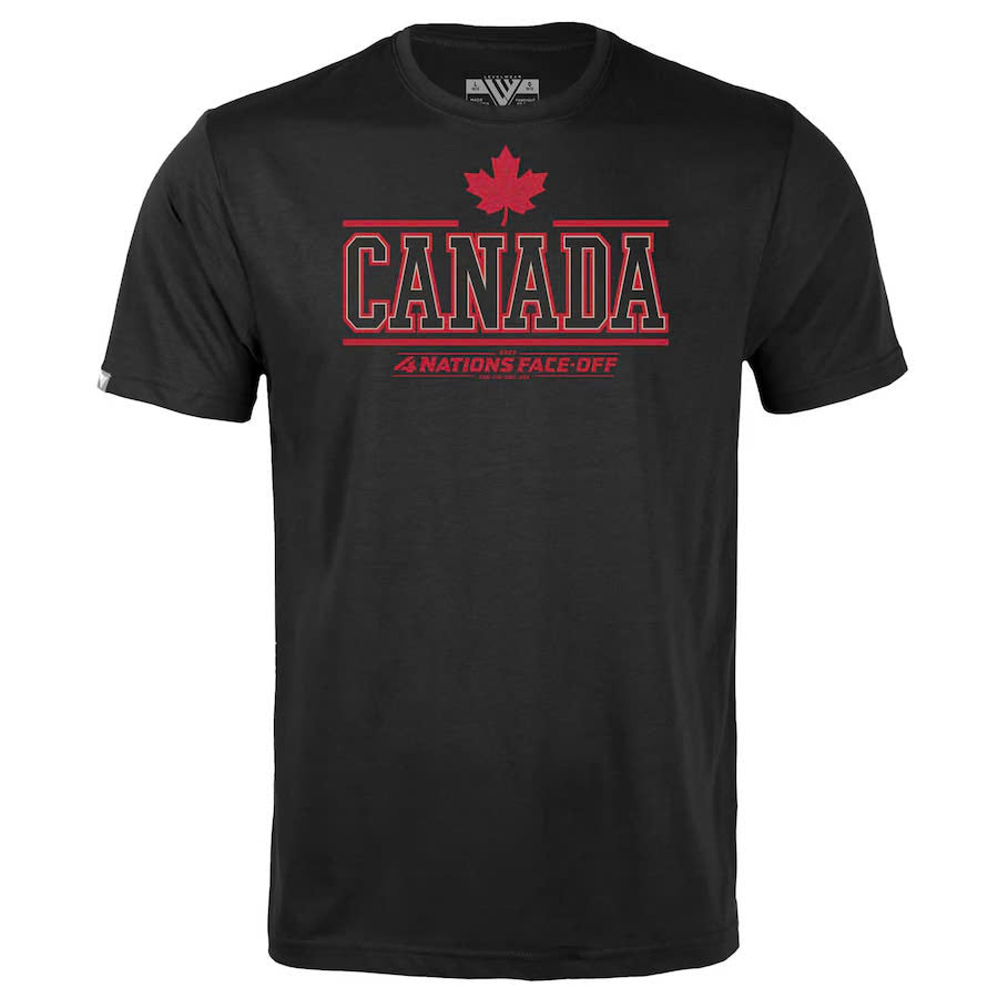 Canada Levelwear Black 2025 4 Nations Face Off Richmond Tshirt