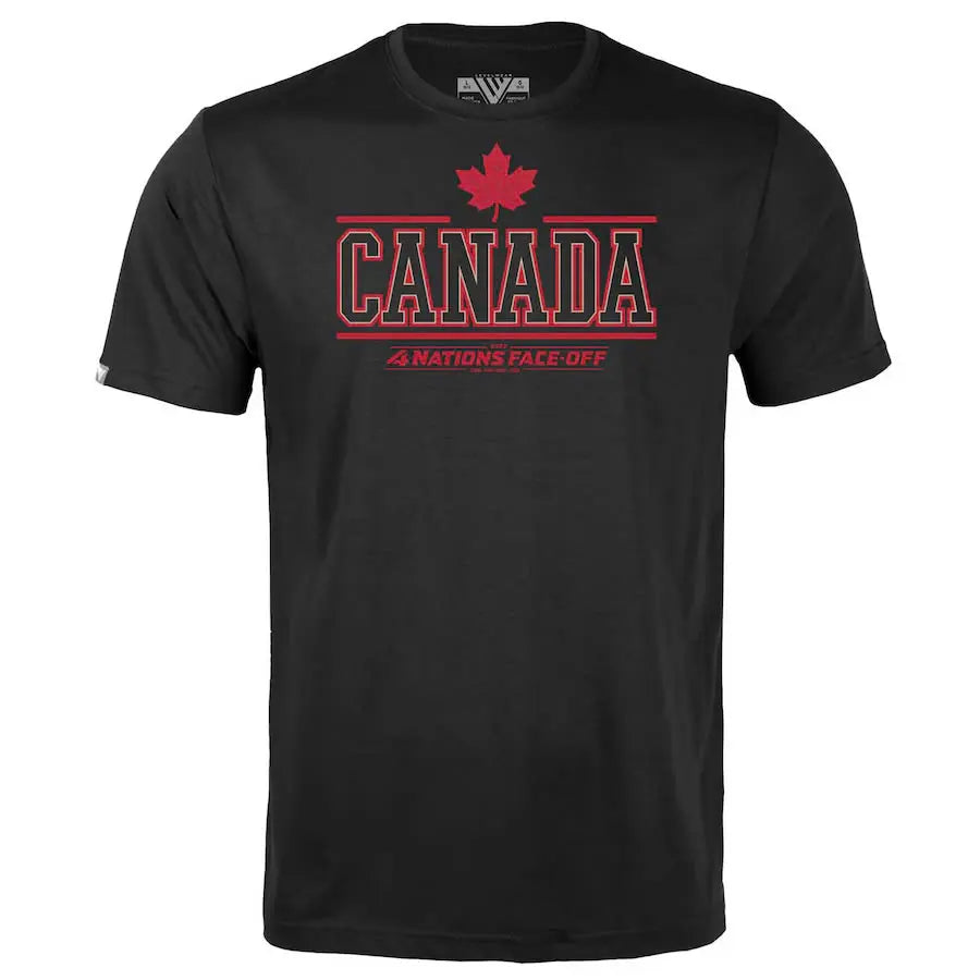Canada Levelwear Black 2025 4 Nations Face Off Richmond Tshirt
