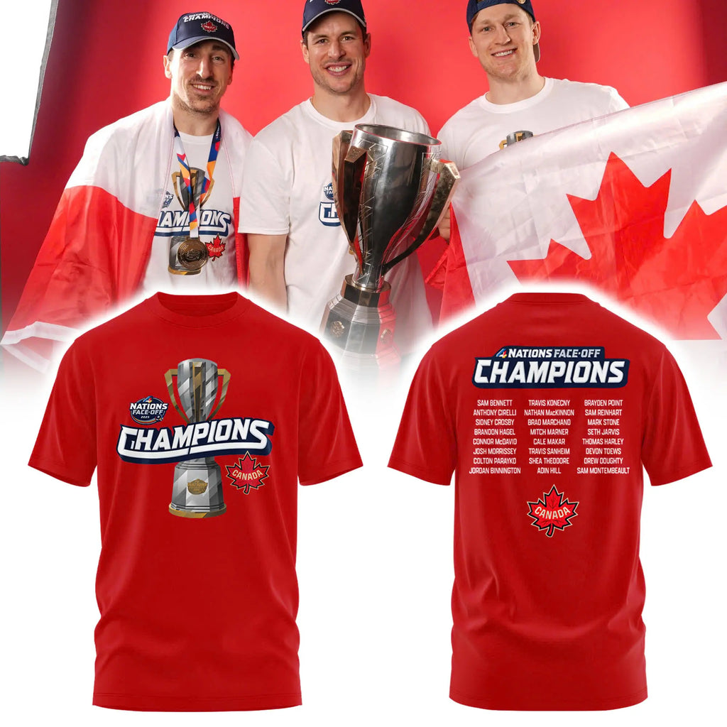 Canada Fanatics Steel 2025 4 Nations Face Off Champions Combo Tshirt | Cap | Jogger v5