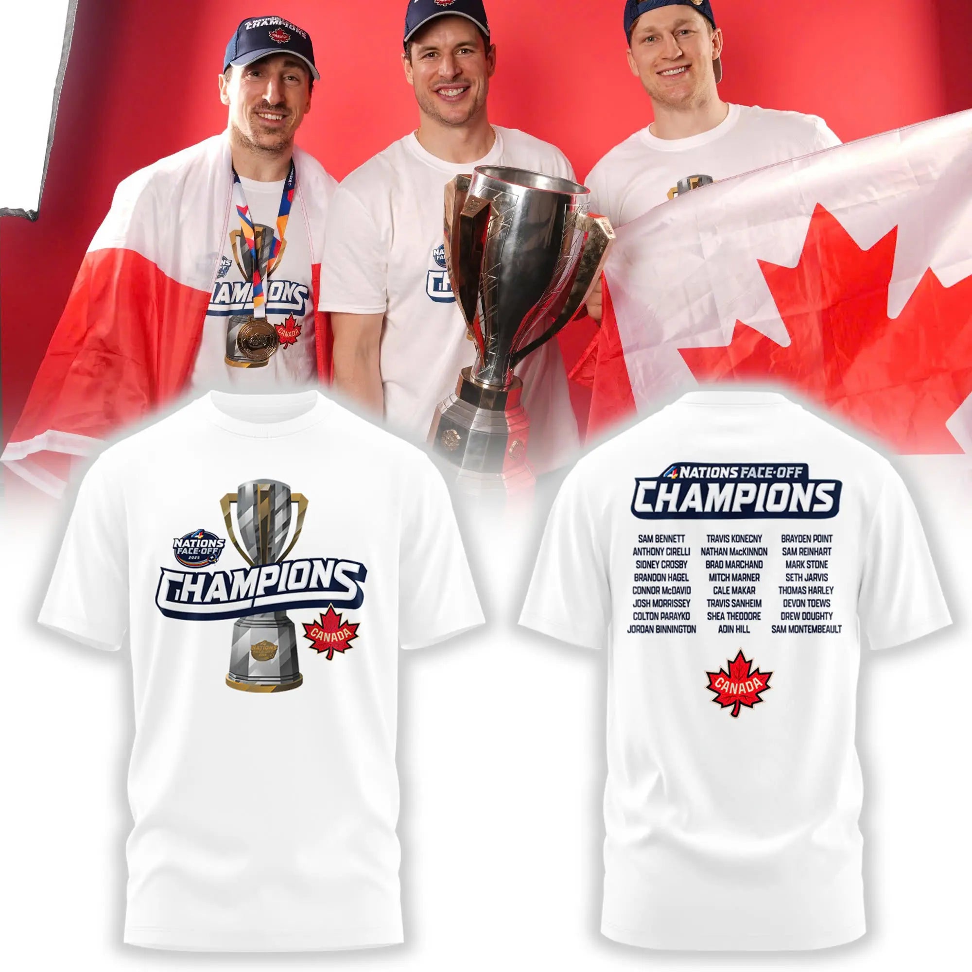 Canada Fanatics Steel 2025 4 Nations Face Off Champions Combo Tshirt | Cap | Jogger v6
