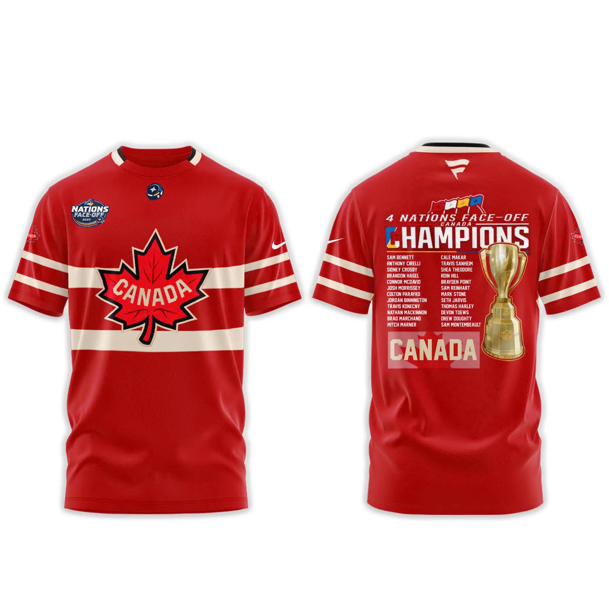 Canada Fanatics Steel 2025 4 Nations Face Off Champions Combo Tshirt | Cap | Jogger v7